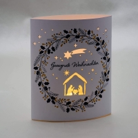 Papier-LED-Leuchte mit Weihnachtsmotiv