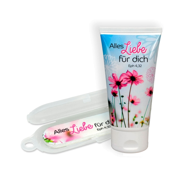 Set - Nagelfeile und Oliven Soft-Handcreme - Liebe