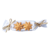 Geschenkset Stern,2x25g Seife goldfarben, Waschhandschuh weiß