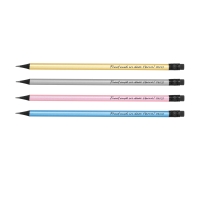 Bleistift mit Radiergummi in Metallic-Farben