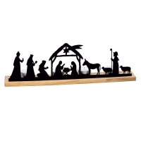 Krippenszene auf Holzsockel