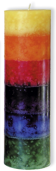 Regenbogenkerze - Stumpenform