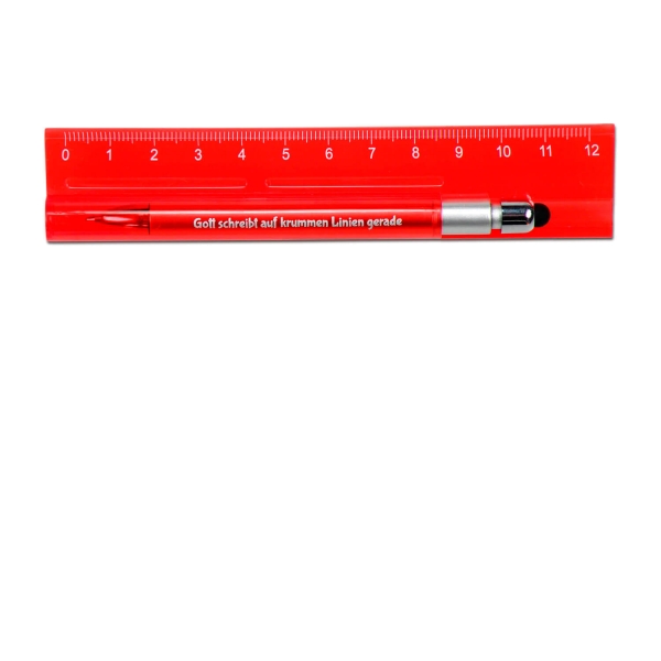 Lineal mit Kugelschreiber