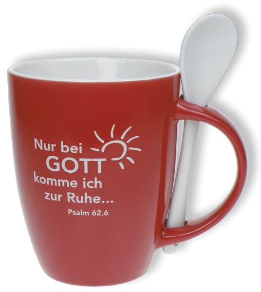 Keramiktasse mit Löffel