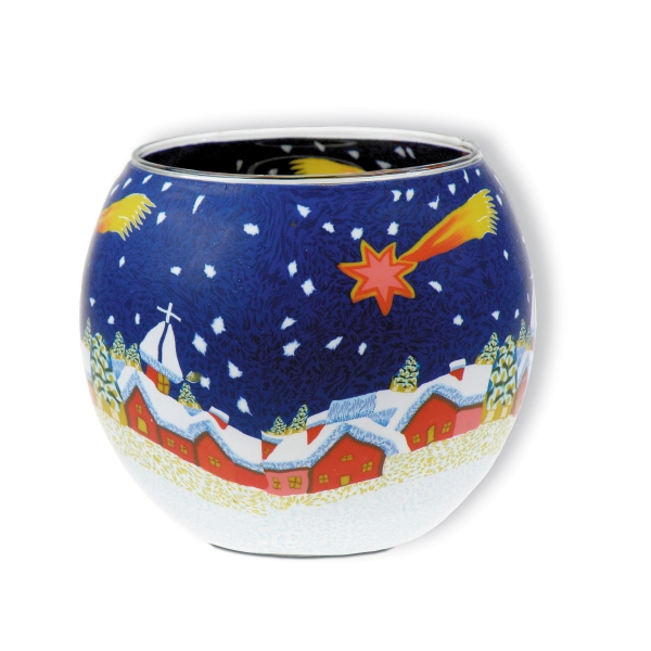 Leuchtglas - Schneelandschaft, 8 cm