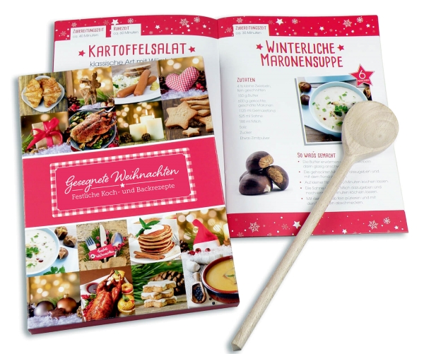 Weihnachts-Set - Rezeptbuch mit Kochlöffel