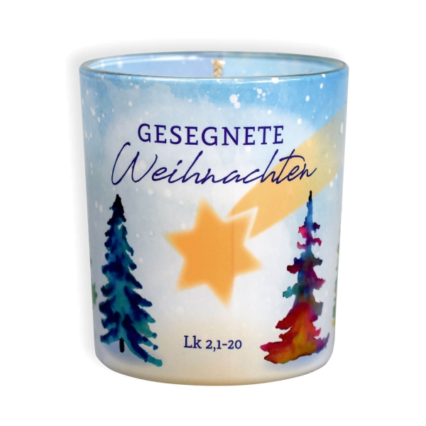 Duftkerzen-Glas "Gesegete Weihnachten"