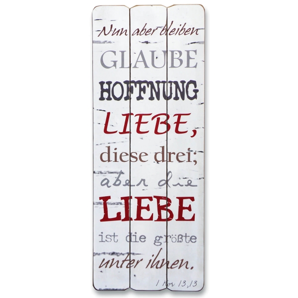 Wandbild "Nun aber bleiben Glaube, Hoffnung, Liebe ..."