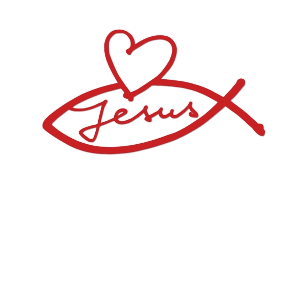 Autoaufkleber - Herz-Jesus-Fisch