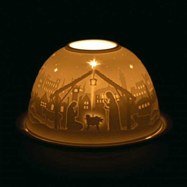 Porzellan Windlicht "Krippe"