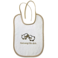 Lätzchen Schäfchen "Gott sorgt für dich", beige Lätzchen Schäfchen "Gott sorgt für dich", beige