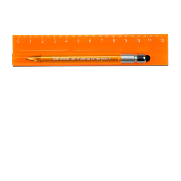 Lineal mit Kugelschreiber