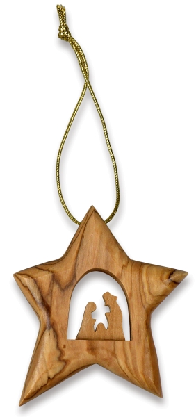 Baumschmuck - Stern mit Krippe