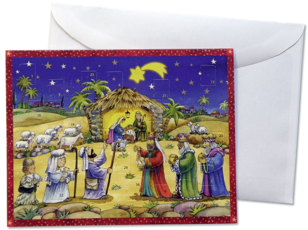 Doppelkarte mit Adventskalender