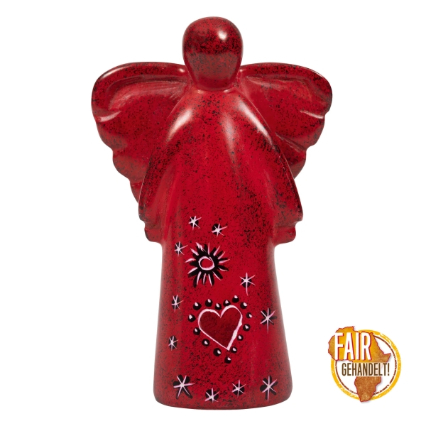 Figur Schutzengel,Speckstein,10cm,rot