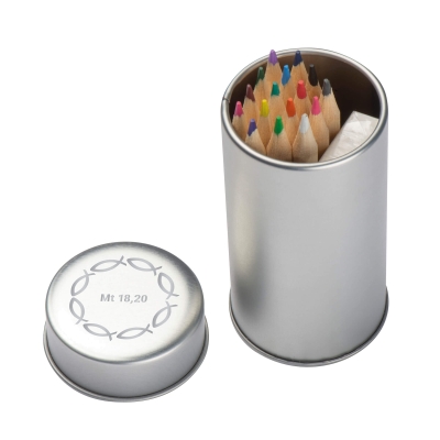 Artbox Buntstifte-Set 12 Stück In Metallbox – Mit Spitzer, Runde Dose, Ideal Für Schule & Kreativität