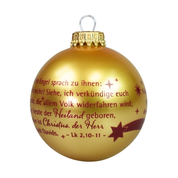 Christbaumkugel in Gold - Und der Engel sprach ...