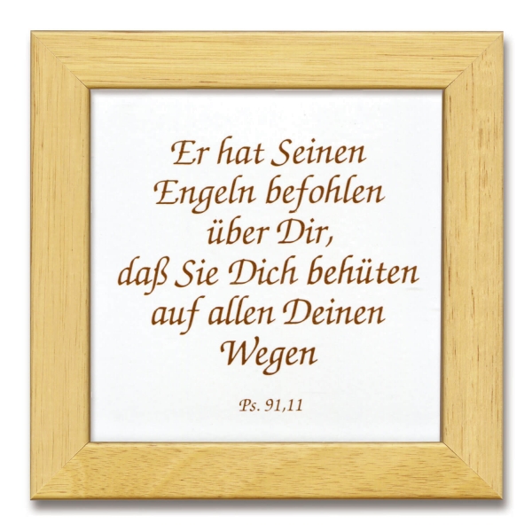 Keramikfliese - Er hat seinen Engeln befohlen...