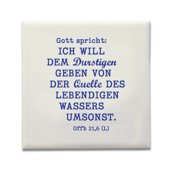 Keramikfliese - Jahreslosung 2018